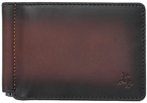 VISCONTI Atelier Collection Miles Geldbörse aus Leder mit Geldklammer RFID AT70, Brüniertes Hellbraun, Einheitsgröße, Modern