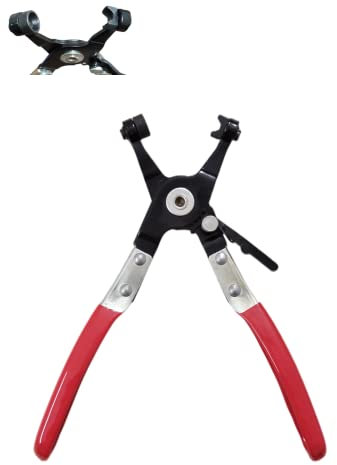 Wannianmu Wide & Flat band Hose Clamp Pliers, Coolant Hose Clips, Professional Hose Clamp Pliers Repair Tool Swivel Flat Band for Removal and Installation of Ring-Type or Flat-Band Hose Clamps