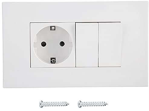 YUMILI Enchufe de Pared, Salida Individual de Montaje de Pared Adaptador de Pared Enchufe de Pared con Doble Interruptor para Oficina en casa(EU)