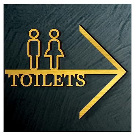 Acrylic Restroom Sign, Bathroom Directional Sign, Men Women Toilet Sign with Arrow for Office Restaurants Hotels Supermarket Supplies (Color : A)