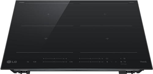 LG CBIZ2437B Piano Cottura Induzione 60cm, Potenza da 2,5 a 7,4kW, 4 Zone Totali, 2 Zone Flex, 15 Livelli di Potenza + Boost, Controlli Touch Slide Indipendenti, Wi-Fi, Vetro Ceramico SCHOTT, Nero