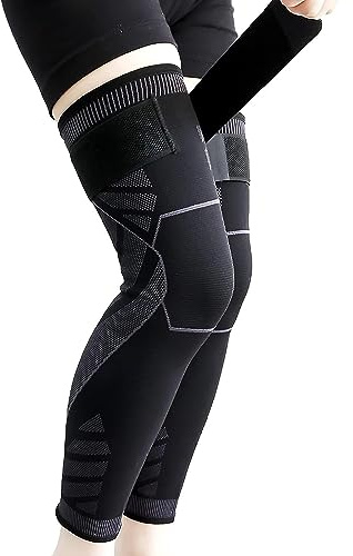 Goosom Regolabile - Ginocchiera per ginocchio, Fascia elastica per la compressione elasticizzata e traspirante, antiscivolo, K50B XXL