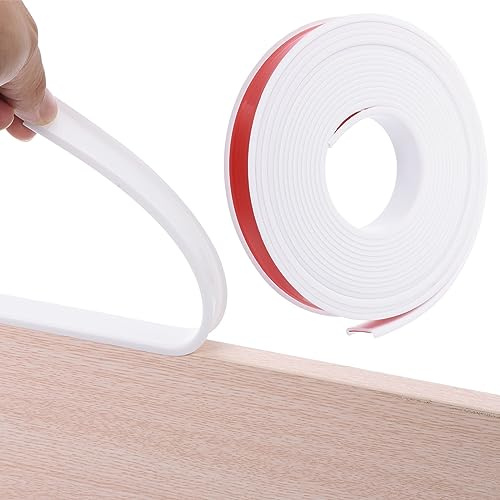 QUARKZMAN U-Form Randstreifen 16.4ft Selbstklebend Furnierkante Trimmen TPE Flexibel Möbel Kante Beschützer für Schrank Reparatur Möbel Restaurierung (20mm Breite) Weiß