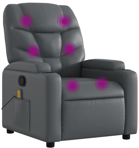 vidaXL Massagesessel Grau Kunstleder