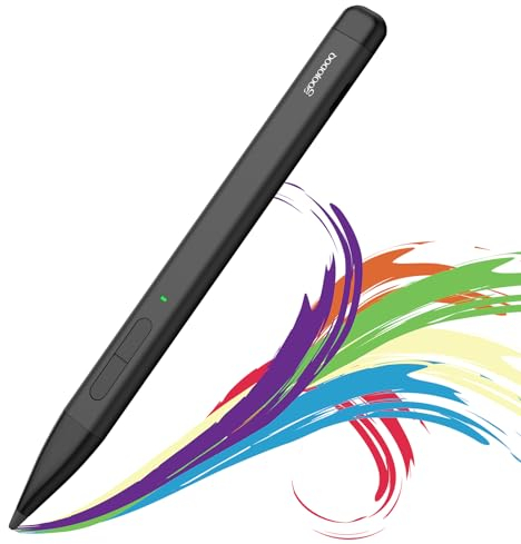 GOOJODOQ Slim Pen 2 Pour Microsoft Surface, 4096 Pressions, Rejet de Palme, USB-C Recharge Stylet Compatible Avec Surface Pro 9/8/7/6/5/4/3/X, Go 3/2/1, Book 3/2/1, Studio 2+/2