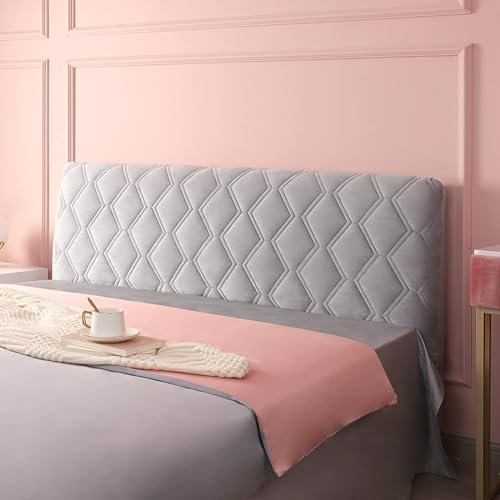 YIQIYOU Bett Kopfteil Bezug Bettkopfteil Hussen, Strecken Abdeckung Für Full Twin Queen King Bett Kopf, Bett Kopf Rückenlehne Staubdichte Bezug (Color : Light Gray, Size : 170cm(67))