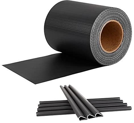 FIVMEN Sichtschutzstreifen PVC Zaun Sichtschutz 35m x 19cm Zaunfolie, mit Clips Blickdicht Anti-UV Sichtschutzfoile, für Doppelstabmattenzaun Stabmattenzaun Gartenzaun Sichtschutz (Anthrazit)