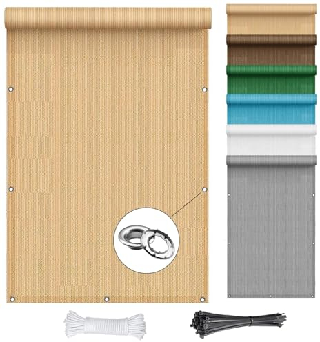 Sonnensegel Sonnenschutz Garten 2.8 x 3.8 m Rechteckig Atmungsaktiv UV Schutz Sonnensegel im Freien mit Ösen Und Kordel für Balkon Terrasse Garten, Creme Farben