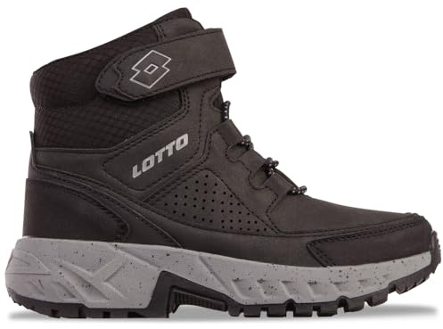Lotto ALDERTON MID K - Stivali semi-lunghi, unisex, taglia 31 EU, colore: Nero/Grigio, nero/grigio, 31 EU