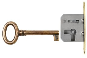 Holzando Möbelschloss Einsteckschloss mit Schlüssel Links - Dornmaß 15mm - Halmlänge 42mm