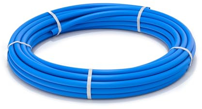 MDPE Pipe Mains Water Supply Medium Density Polyethylene, Blue, Plastic Water Pipe Underground Agriculture Polytunnel Tube Water Hose (25mm, 25M)