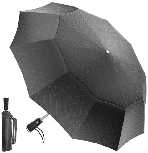 Satol Grande ombrello da golf, antivento a 10 costole, apertura e chiusura automatica, a doppia cupola, ventilato, robusto, portatile, pieghevole, per viaggi, UPF 50+, resistente al vento, sole e