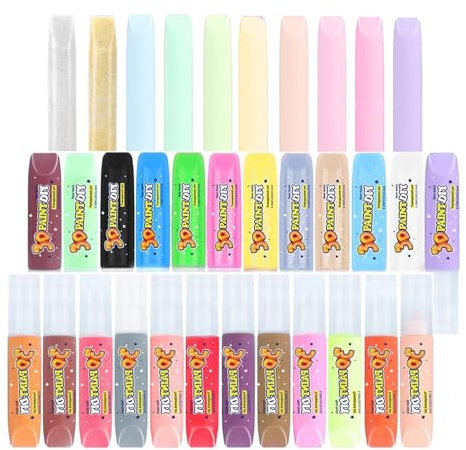 Premium 34er Set Kerzenstifte á 10ml Leuchtende Farben – Candle Pen Für Kerzen - Taufkerze Selber Machen - Ideal Zum Kerzen Dekorieren & Gestalten - Wachsstifte Für Kerzen – Kerzen Bemalen Set