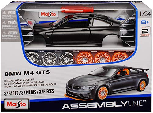 Generisch B*M*W 4er M4 F82 GTS Coupe Matt Schwarz mit Karbon Dach Ab 2014 Bausatz Kit 1/24 Modell Auto