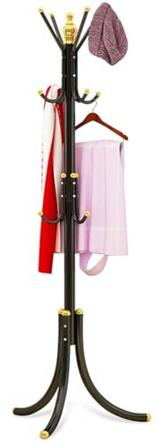 Coat Rack, Sturdy Freestanding Coat Rack with 12 Hooks and 3 Adjustable Size Tree Coat Racks for Bedroom, Hallway, Entrance, Office, for Hats, Coats, Scarves, Handbags