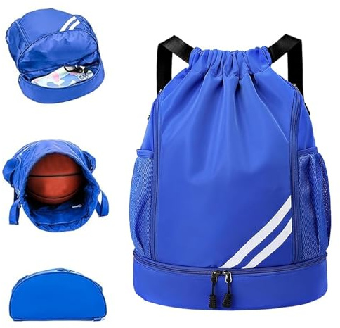 Adfuenom Turnbeutel für Jungen Damen Herren Kinder Sporttasche Sportrucksack Sportbeutel mit Kordelzug Schuhfach,Schwimmrucksack Basketball Tasche Rucksack Sport Fussballtasche Wasserdicht Gym Bag