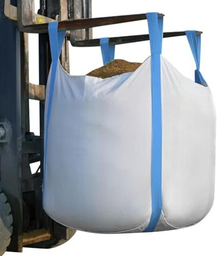 SHOPROM BigBag Godkända Trädgårdssäckar 1 000 kg Polypropylen Hållbara och återanvändningsbara för bortskaffande av byggmaterial och jordbruk perfekt för förvaring (stängd botten öppen himmel, 3 st)