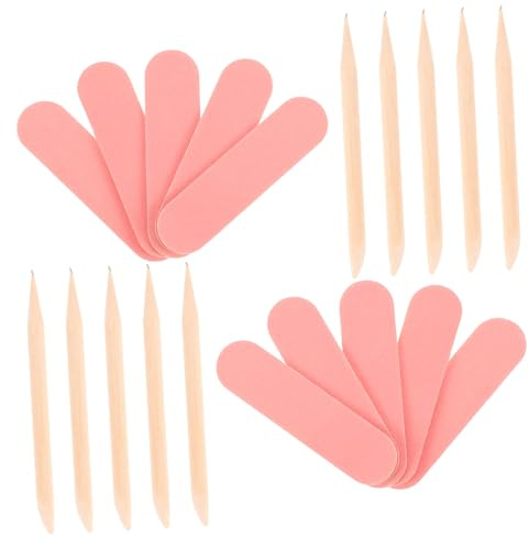 Beavorty 50stücke Teiliges Nagelfeilen-set Mini- Für Naturnägel Einweg-nagelpflege-set Mit Stäbchen Und Nagelhautschieber-werkzeug