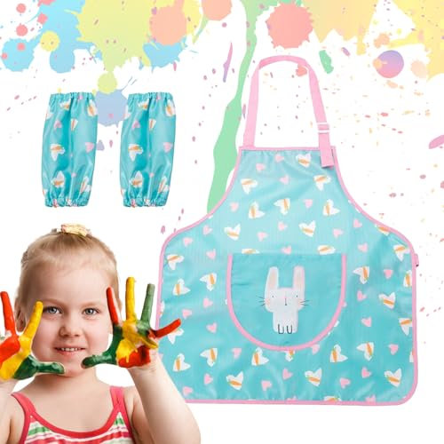 Generisch Kinder Malschürzen - Künstler-Malschürze Mit Taschen - Kreativ-Schürze Mit Cartoon-Muster Für, Mädchen Und Jugendliche