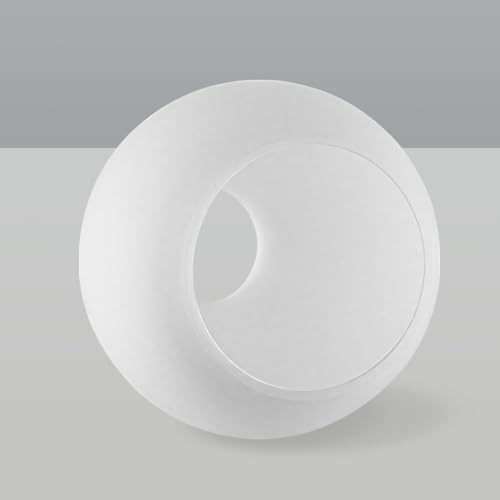 White Glass Globe Shade Fixture Replacement, 4.7 Inch Diameter, E14 Base 1.26 Inch Fitter, double hole Glass Globe Lampshade Cover for Pendant Wall Sconce Chandelier Vanity mirror light