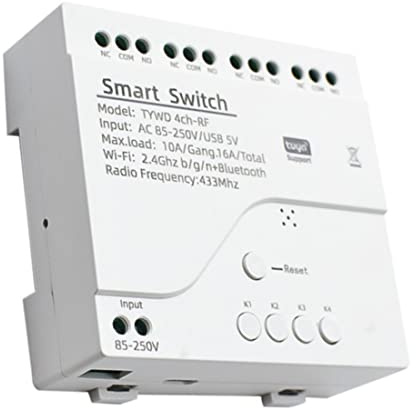 Módulo de interruptor de motor Wi-Fi inteligente Tuya 433 control remoto por radio 4CH relé de impulsión para el hogar, 4CH AC85-250V