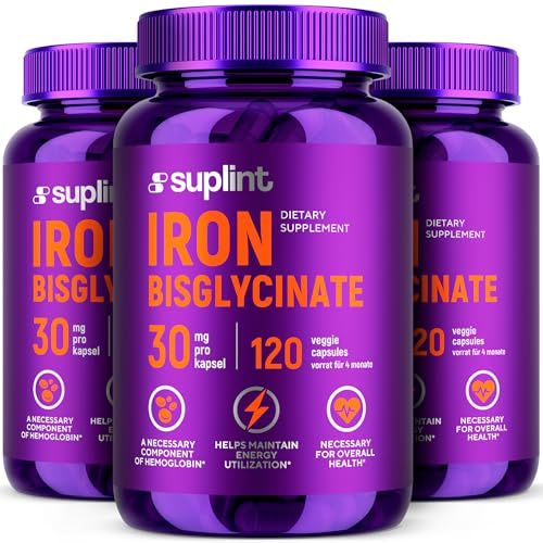 Hierro Bisglicinato 30 mg – Alta Absorción y Fórmula Suave – 120 Cápsulas Veganas – Desarrollado en los Países Bajos y Probado en Laboratorio UE – Hierro Suplemento Premium (3 Pack)