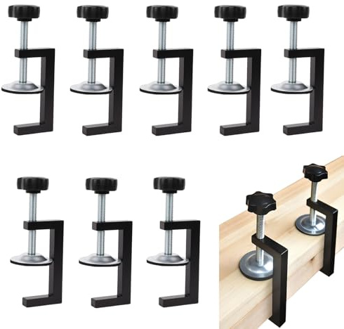 Ruaizel 8 Piezas Abrazadera G Ajustable Kit, Rango de Sujeción Abrazaderas Metalicas de 10-57 mm, Abrazadera de Mesa, Abrazadera de Tornillo para Fijar Madera, Mesas, el Plastico