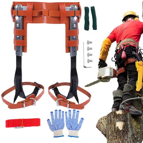 Generisch Baumkletter-Spike Set - Rindsleder Baumkletter-Spikes Zum Beschneiden | Ergonomisches Zubehör Für Holzfällen Obstgartenpflege Gartenarbeit