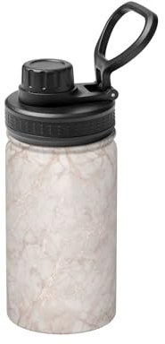 Bouteille d'eau isotherme en acier inoxydable avec imprimé marbre or rose, 355 ml, pour l'école, l'extérieur