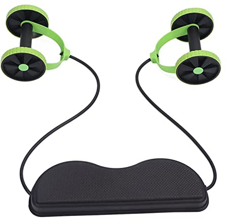 LUCKDANO Rullo Addominale, Ruote Ergonomiche Antiscivolo con Copertura in Spugna Morbida e Telaio per le, Fascia Elastica Regolabile