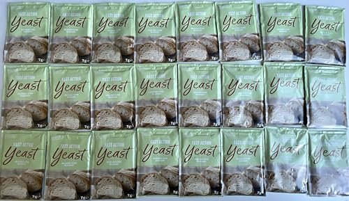 Fast Action Dried Yeast, 24 x 7g Sachets, Instant Dry Yeast | Instant yeast sachets for bread, dough, pizza and pastries, no pre-mixing needed