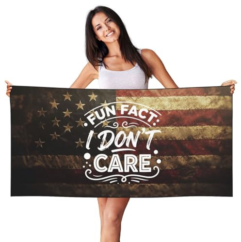 Ekkolikeit Quick Dry Beach Towel Fun Fact I Don't Care for Swimming Pool Sports Camping Gym Yoga 27.5 x 55 Inch Vacation Women Men