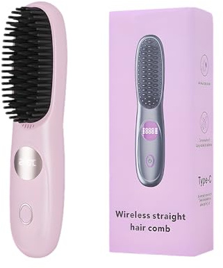 Glätteisen Kabellos,Haarglätter Wiederaufladbare Tragbare,Hair Straightener 3-stufige Temperaturregelung Geschenke für Frauen (Rosa)