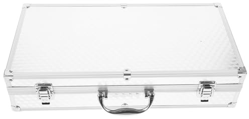 HINTRMENT Estuche Rígido para Micrófono Inalámbrico, Maletín de Aluminio Blanco, Acolchado Interior Protector, Tamaño Pequeño para 2 Micrófonos, Maletín Portátil para Uso en Ktv y