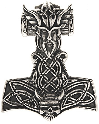 Kiss of Leather Großer Thorshammer Anhänger aus 925 Sterling Silber Nr. 245