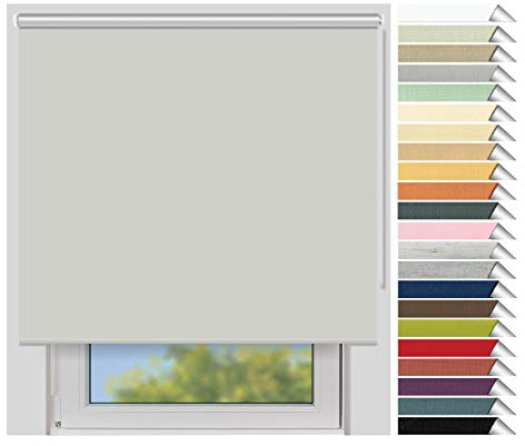 EFIXS Thermorollo Medium - 25 mm Welle - Breiten: 60-240 cm - Höhen bis 240 cm - Hier: 160 cm x 190 cm (Stoffbreite x Höhe) - hellgrau (054) - Hitzeschutzrollo - Verdunklungsrollo