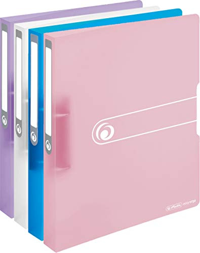 Herlitz Ringbuch, A4, 2 Ringe, Füllhöhe 25mm, PP-Folie, transparent (4er Packung, Angebot)