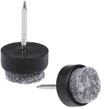 sourcing map Nail On Furniture Felt Pads Glide Chair Table Leg Protector 14mm Dia Black 26pcs