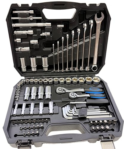 ROTOOLS Zoll Knarrenkasten Steckschlüssel Satz Nüsse Nuss Ratschenkasten 92 tlg.