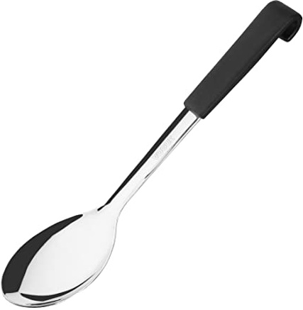 Vogue Professional Black-Handled Large Serving Spoon | 340mm | Stainless Steel | Dishwasher Safe | CS910 | Dishwasher safe design ensures easy cleaning in busy professional kitchens and commercial catering environments.