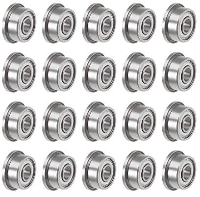 Sourcing Map F693ZZ Flansch-Kugellager 3 x 8 x 4 mm, geschirmtes Chrom-Stahllager 20 Stück