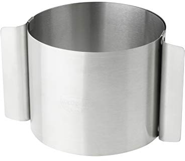 Dr. Oetker Dessert- und Tortenring KÜCHENHELFER PROFI, verstellbarer Küchenhelfer von 10-18 cm, Backzubehör zum Schichten oder Füllen von Torten, Backhelfer aus Edelstahl (Farbe: Silber)