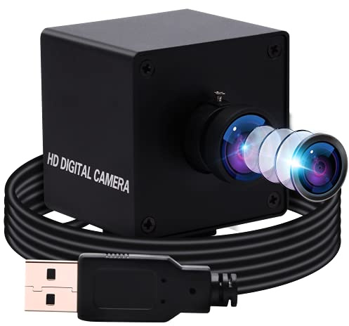 ELP Webcam 4K,Ultra HD Weitwinkel 30fps PC Web Kamera mit 170 Grad Objektiv, IMX317 Sensor Mini UVC Kamera,2160P USB Videokonferenz OTG Webkamera für Mac/Windows/Linux USB4KHDR01-KL170
