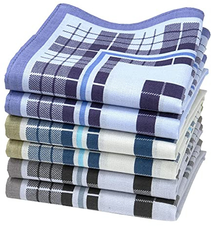 Merrysquare - Taschentücher für Herren aus bedrucktem Stoff – Größe 40 cm x 40 cm – 6 Stück – 100% Baumwolle