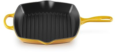 LE CREUSET Signature Gusseisen-Grillpfanne, Quadratisch, 26 cm, Für alle Herdarten inkl. Induktion geeignet, 2,86 kg, Nectar, 20183266720422