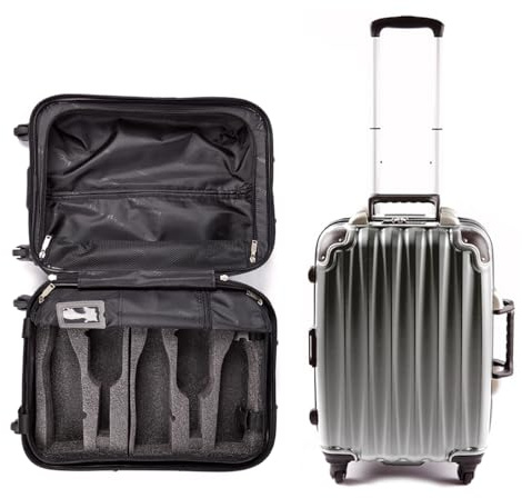 VinGardeValise® The Piccolo Wine Suitcase – 5-Bottle Travel Luggage, TSA-Approved, Durable Hard Shell, Shockproof Foam, Secure Bottle Protection for Enthusiasts & Collectors - Silver
