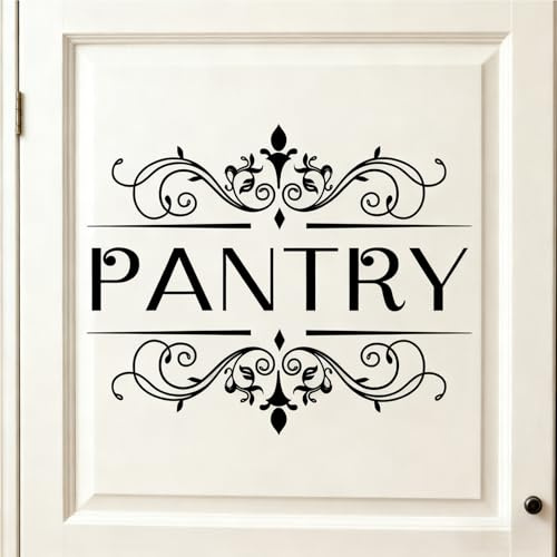 SUPERDANT Pantry Room Door Large Sign Sticker 15.75x12.8in Pantry Room Decals Kitchen Vinyl Lettering Words Wall DIY Art Big Size Quote Decor for Home Kitchen Restaurant Coffee Shop Store Office