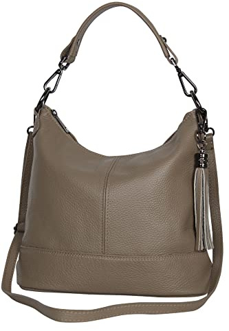 AmbraModa GLX09 - Damen Handtasche Schultertasche Beutel aus Echtleder