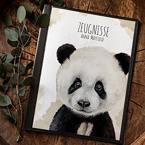 Zeugnismappe mit 20 Folien Pandabär Panda Bär Pandababy Junges Jungtier personalisierbar Schulanfang Schulanfänger Einschulung Wunschname Name zm06 - ausgewählte Größe: *Zeugnismappe 20 Folien*