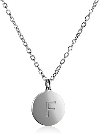 Kim Johanson® Edelstahl Halskette für 2 in Silber | Partner Kette für Damen & Herren | A bis Z Anhänger | Wasserfest | Paar Ketten mit Gravur I Schmuck mit Buchstaben | Verstellbar | Schmuckbeutel
